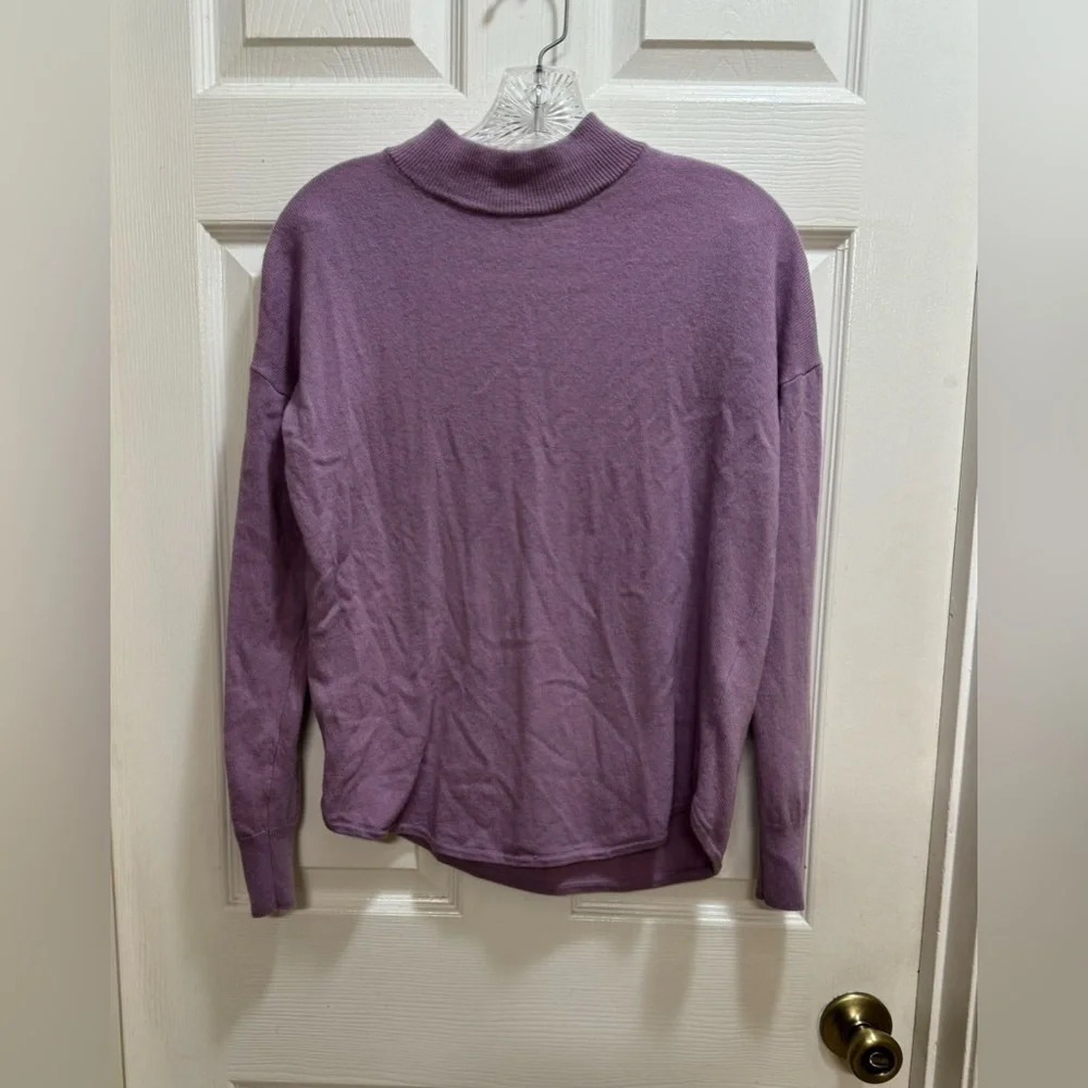 Madewell Ashbury Mock Neck Sweater Lilac Purple Merino Wool Alpaca Size XXS